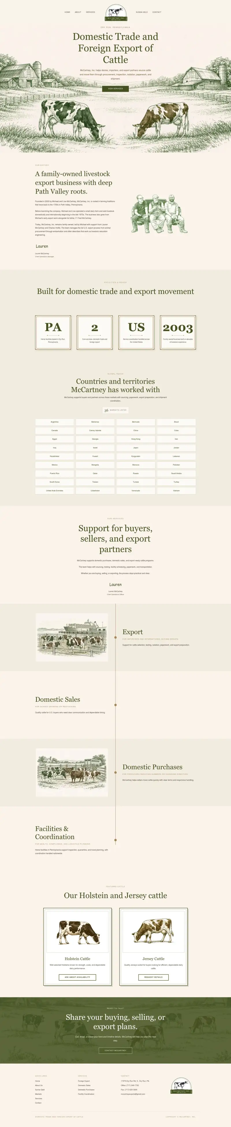 McCartney Inc Agriculture project mockup