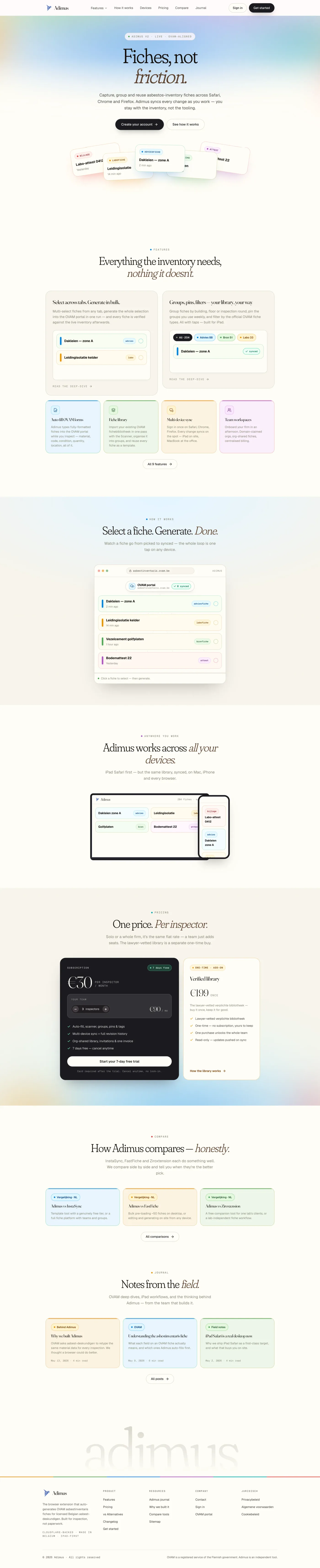 Adimus full website