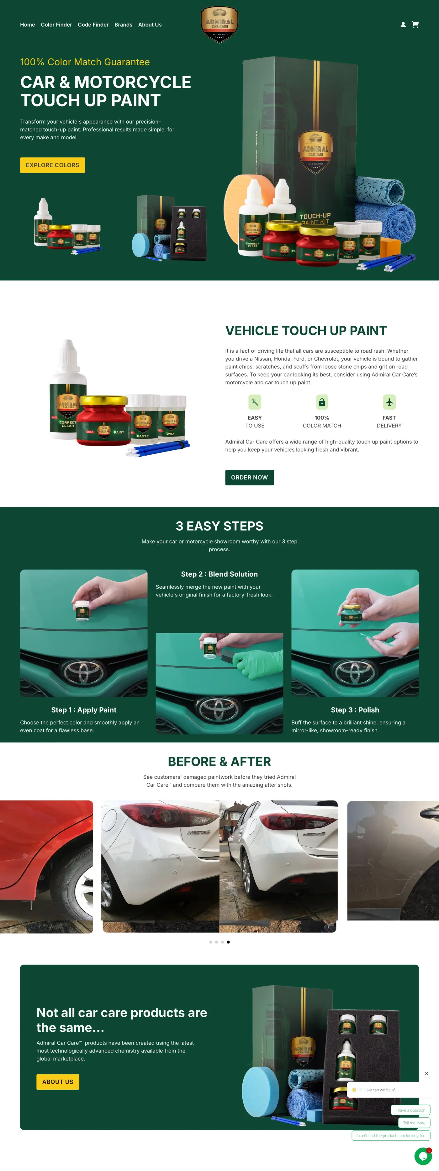 Admiral Car Care full website