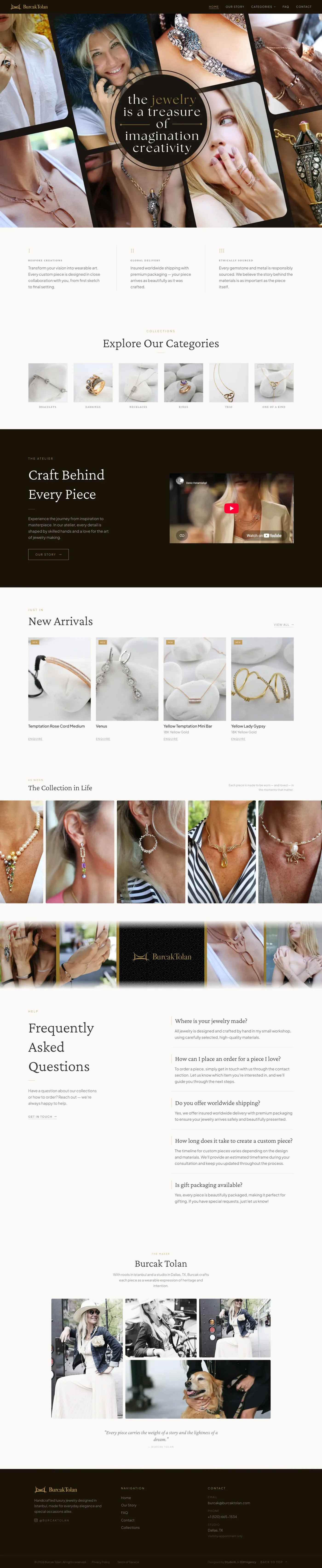 Burcak Tolan Jewelry full website