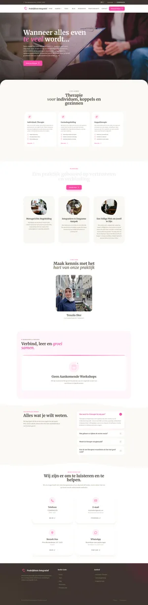 Therapy practice website mockup