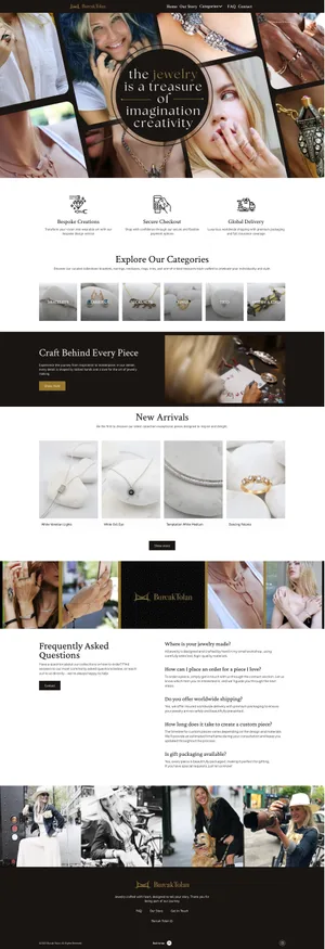 Jewelry website mockup